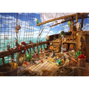 Pirate Ship Deck  Backdrop Halloween Stage Party Background