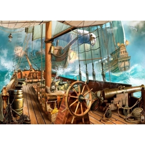 Pirate Ship Deck Halloween Backdrop Stage Party Background