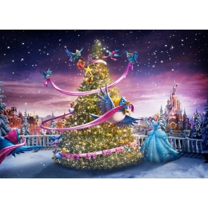 Fairy Tale World Christmas Tree Backdrop Stage Studio Party Background
