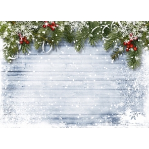 Pinecone Christmas Tree Branch Snower Ice Wood Board Christmas Backdrop