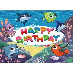 Marine Shark Baby Shower Happy Birthday Party Photography Backdrop