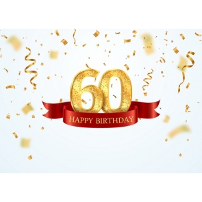 Personalise Happy 60th Birthday Booth Backdrop Photography Background