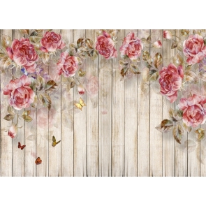 Personalized Wood Bridal Shower Backdrop With Flowers Wedding Background