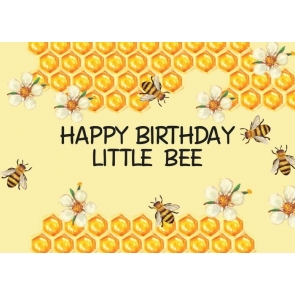 Little Bee Honeycomb Backdrop Happy Birthday Party Decor ation Prop