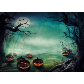 Horrible Forest Pumpkin Backdrop Halloween Party Photography Background