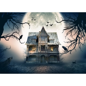 Scary Wooden Castle Halloween Backdrop Party Stage Background