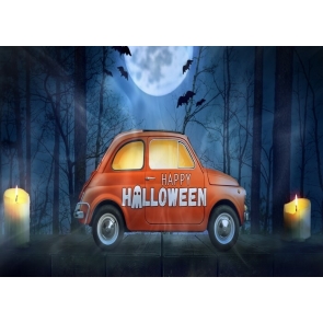 Cute Car Happy Halloween Backdrop Party Photography Background