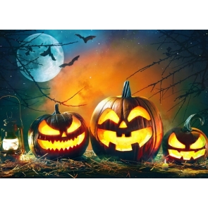 Horrible Pumpkin Lantern Halloween Party Photography Backdrop
