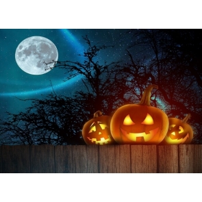 Under The Moon Pumpkin Halloween Backdrop Party Stage Background