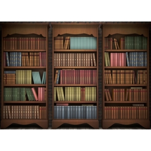 Retro Bookcase Bookshelf Backdrop Studio Photography Background