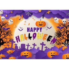 Cute Cartoon Happy Halloween Party Backdrop Stage Party Photography Background