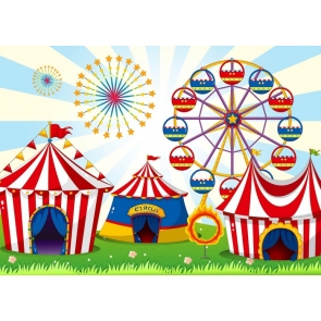 Circus Carnival Ferris Wheel Kids Birthday Party Backdrop Studio Portrait Photography Background