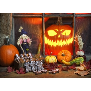  Halloween Pumpkin Backdrop Party Stage Photography Background