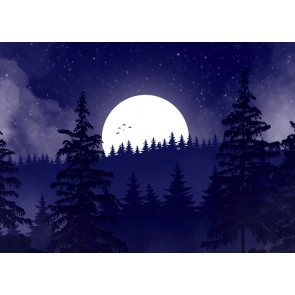 Under The Moon Forest Halloween Backdrop Party Stage Photography Background