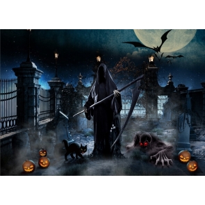 Black Cape Grim Reaper Halloween Backdrop Stage Party Photography Background