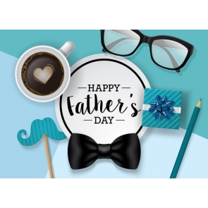 Personalized Tie Glasses Background Happy Father's Day Backdrop