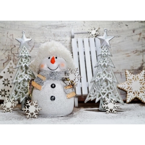 Personalized Snowman Christmas Backdrop Stage Studio Party Background