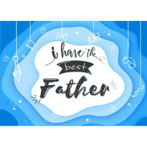 Unique Personalized Blue And White Background Happy Father's Day Backdrop