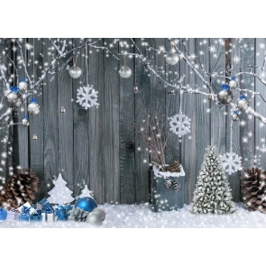 Snow Wooden Wall Christmas Backdrop Stage Studio Party Background