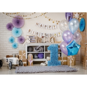 First 1st Happy Birthday Banner Balloon Backdrop Cake Smash Decoration Prop Photography Background