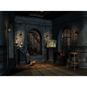 Inside The Old Castle Halloween Backdrop Stage Party Photography Background