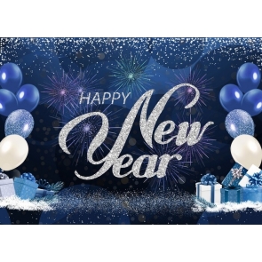 Silver Glitter And Balloon Happy New Year Backdrop Party Photography Background