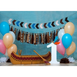 Simple First 1st Happy Birthday Banner Backdrop Cake Smash Decoration Prop Photography Background