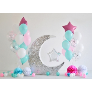 Simple Balloon Theme Baby Shower Happy Birthday Backdrop Cake Smash Decoration Prop