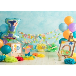 Baby One Year Old First 1st Happy Birthday Cake Smash Backdrop Prop Photography Background