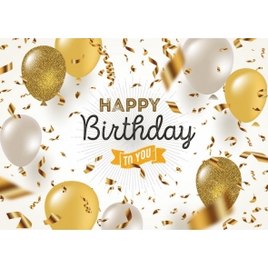 Gold Balloon Theme Children Adult Happy Birthday To You Backdrop  Photography Background Decoration Prop