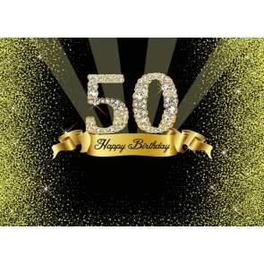 Shining Diamond Women 50th Happy Birthday Backdrop Photography Background Decoration Prop