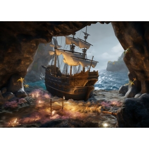  Pirate Ship Backdrop Party Background Banner Poster