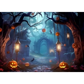 Scary Dead Tree Forest Halloween Backdrop Stage Party Photography Background
