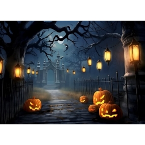 Scary Dead Tree Forest Aisle Halloween Party Backdrop