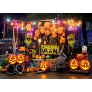 Cute Pumpkin Halloween Backdrop Stage Party Photography Background