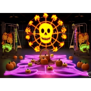 Cute Pumpkin Backdrop Halloween Party Photography Background
