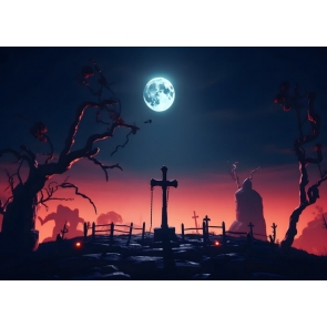 Moon Cemetery Halloween Party Backdrop Stage Photography Background