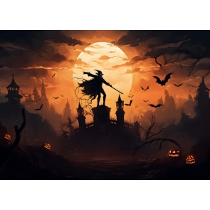 Moon Scary Pumpkin Halloween Party Backdrop Stage Photography Background
