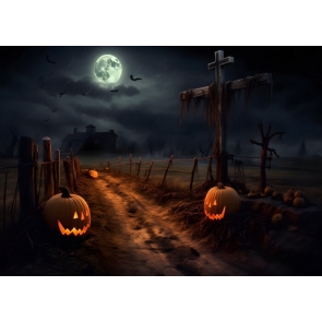 Manor Road Pumpkin Halloween Backdrop Stage Party Photography Background