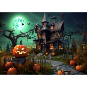 Wooden Castle Halloween Party Backdrop Stage Photography Background