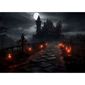 Candle Path Castle Halloween Backdrop Stage Party Photography Background