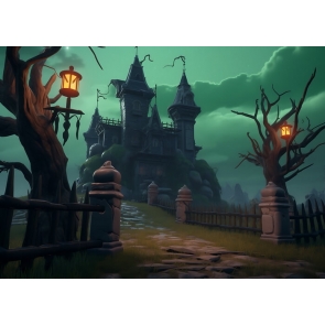 Withered Tree Castle Halloween Backdrop Stage Party Photography Background