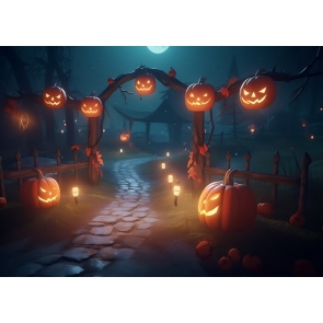 Scary Pumpkin Backdrop Halloween Stage Party Photography Background