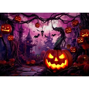 Scary Pumpkin Theme Backdrop Halloween Party Photography Background