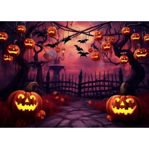 Scary Pumpkin Halloween Party Backdrop Decorations Photography Background