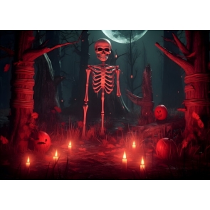 Scary Skeleton Skull Halloween Backdrop Decorations Photography Background