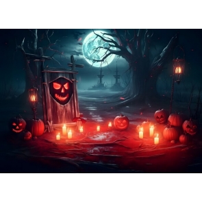 Scary Pumpkin Moon Halloween Party Backdrop Decorations Photography Background