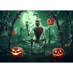 Scary Skeleton Skull Halloween Backdrop Decorations Party Background