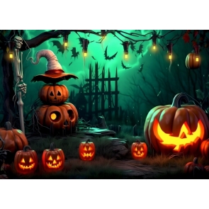 Scary Pumpkin Backdrop Halloween Party Decorations Photography Background