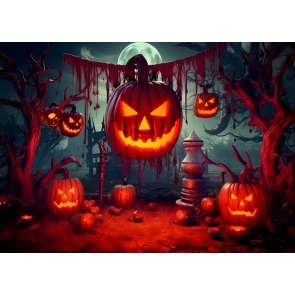 Scary Pumpkin Backdrop Party Halloween Decorations Photography Background